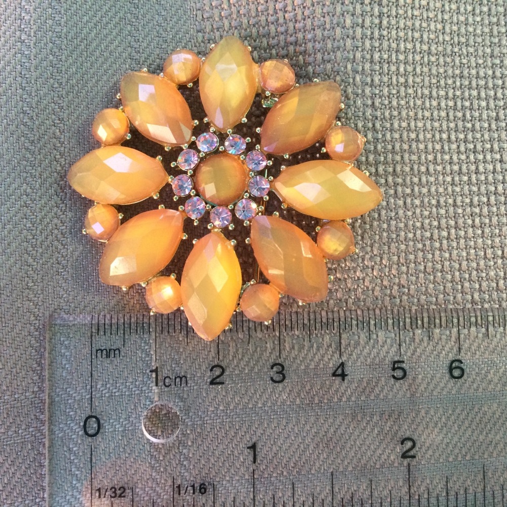 Liz Claiborne Flower Brooch Rhinestones